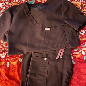 Women’s Figs scrubs color is brown